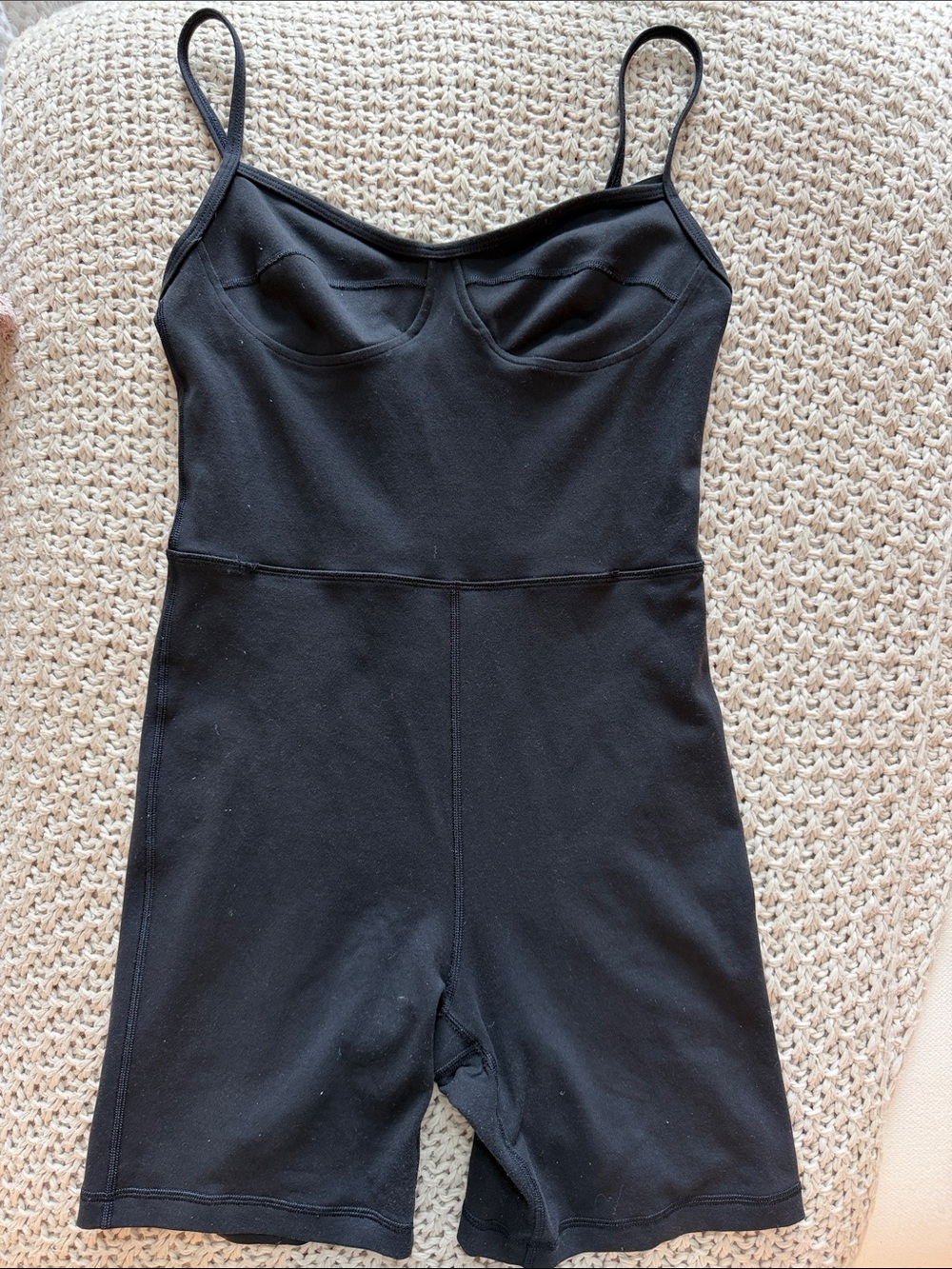 Aritzia Black Women's Sleeveless Romper with Built-In Bust Support
